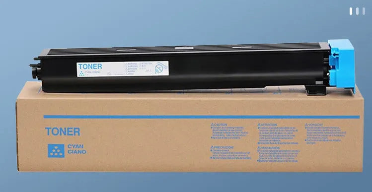 Sharp copier toner cartridge kit with black, cyan, yellow, magenta toners, drum units, and development chamber.