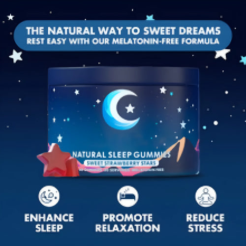 Bottle of 60 sugar-free melatonin gummy capsules for sleep support.