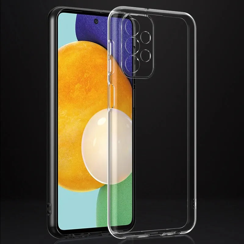 Transparent TPU phone case for Samsung with shockproof fine hole design and all-inclusive cover