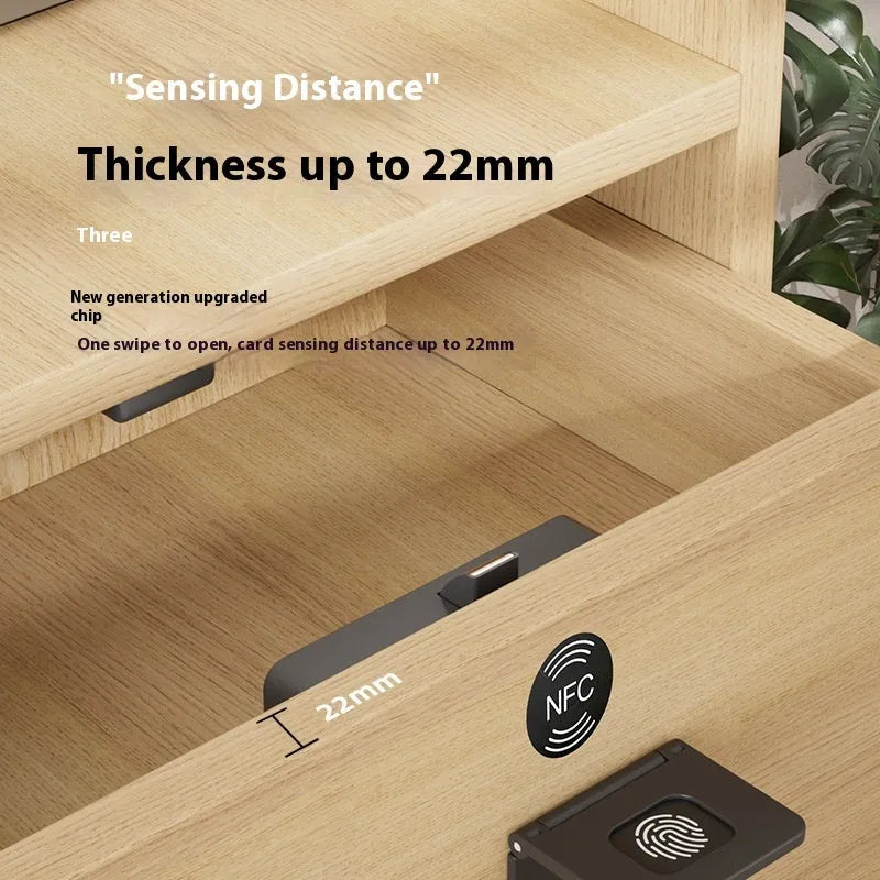 Punch-free invisible drawer lock with key for wardrobes and drawers