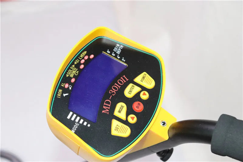 MD3010II underground metal detector with coil and control box on ground