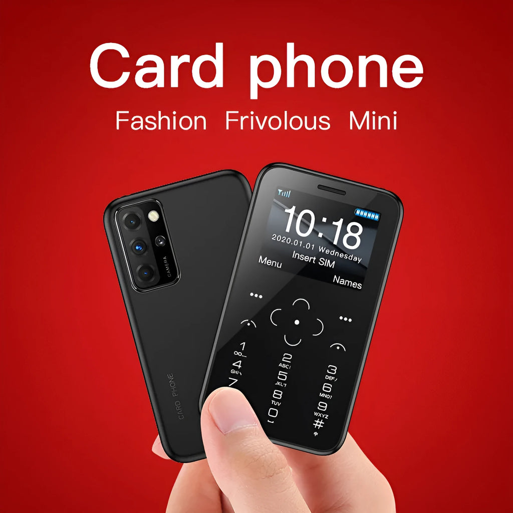 SOYES 1.8-inch mini phone in black, with dual SIM and micro SD slot, compact size