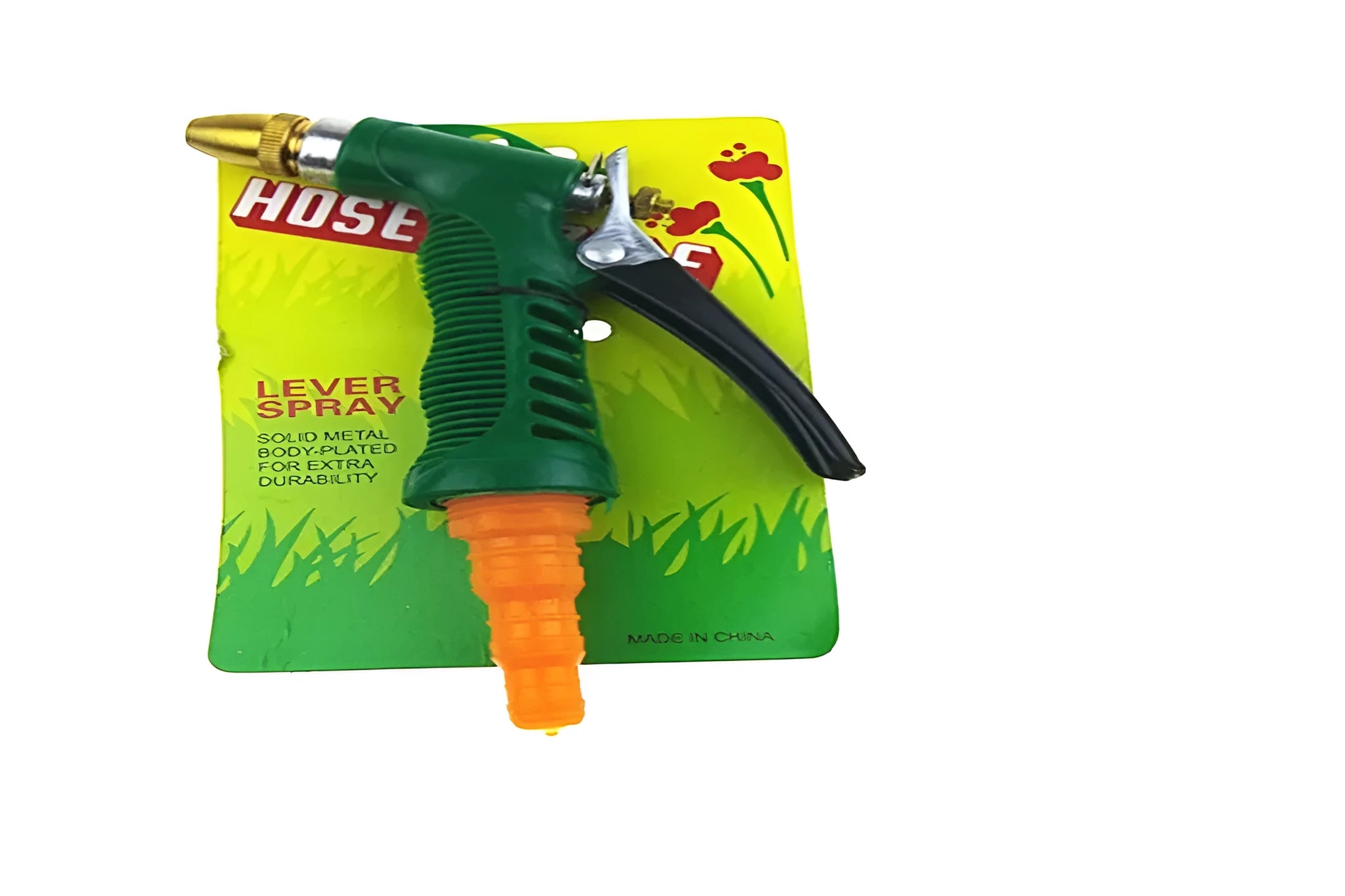 Adjustable high pressure copper head water gun for garden watering and car wash, green copper construction