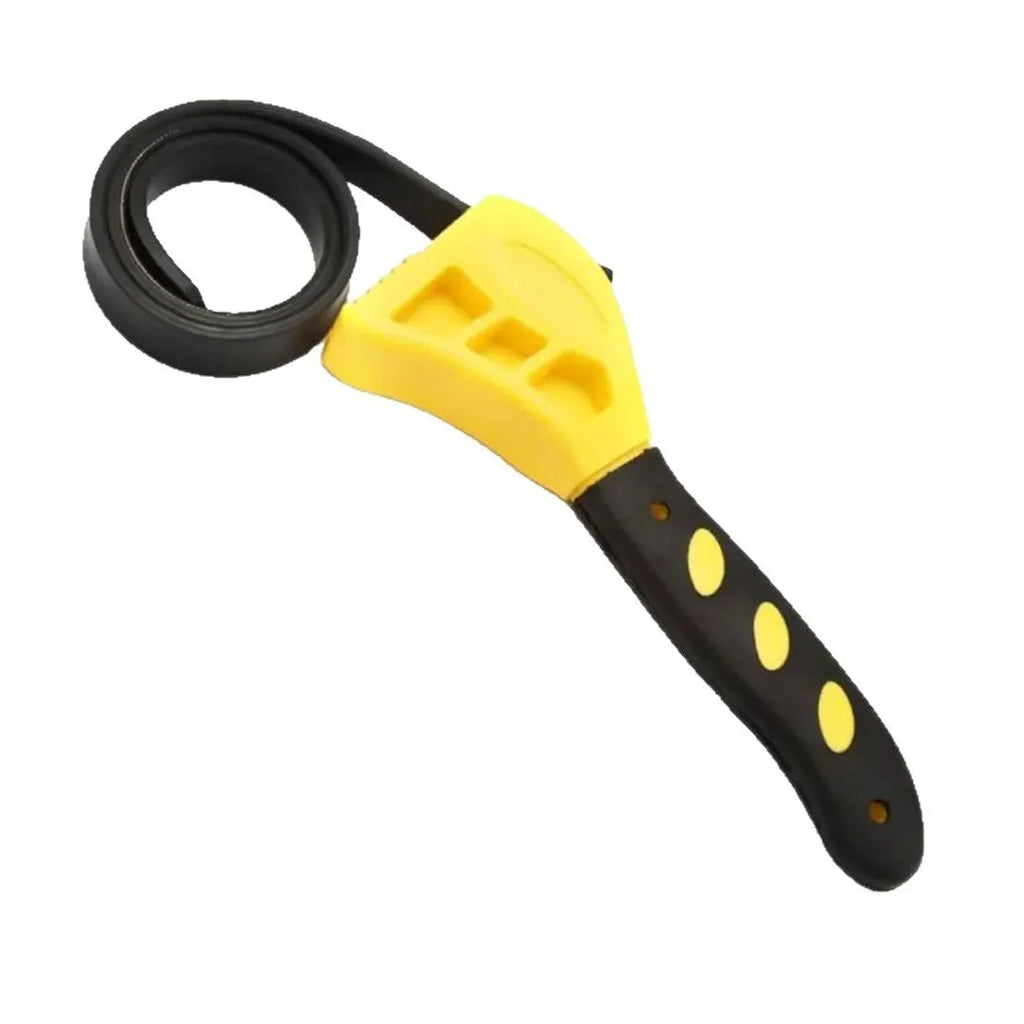 6-inch and 8-inch adjustable rubber strap wrench set with phosphated metal hook on a white background.