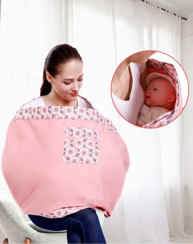 Adjustable baby wrap carrier sling in various colours, shown as a cotton or mesh infant carrier and nursing cover.