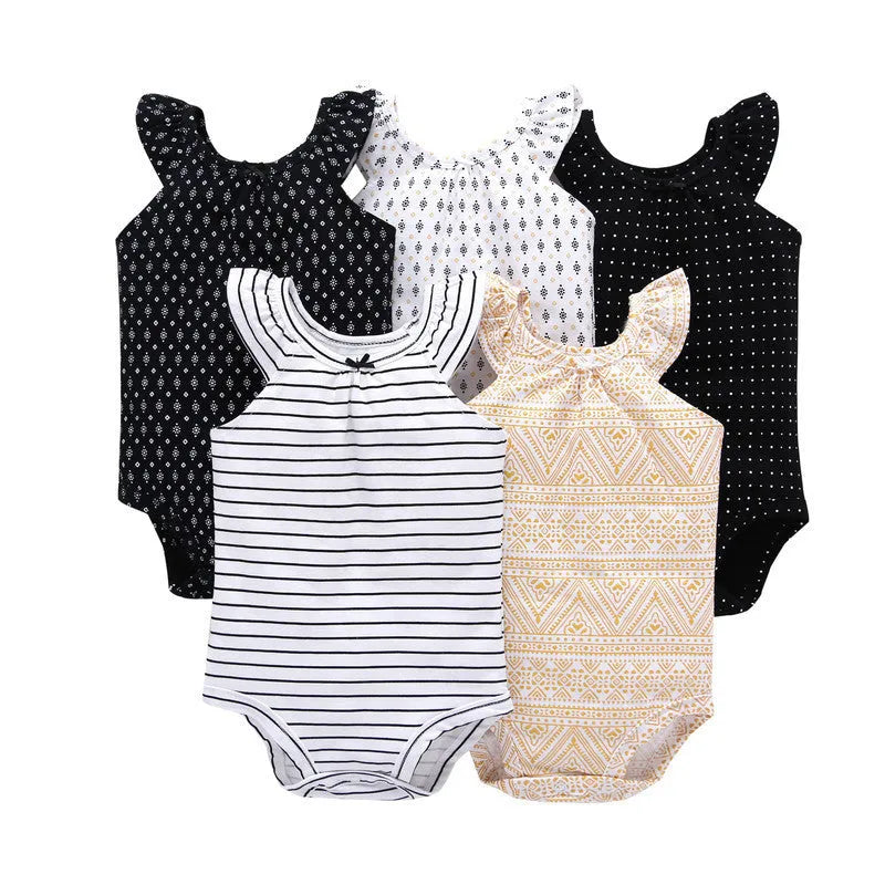 Girls' sleeveless romper jumpsuit in simple style for newborns to 24M, summer outfit