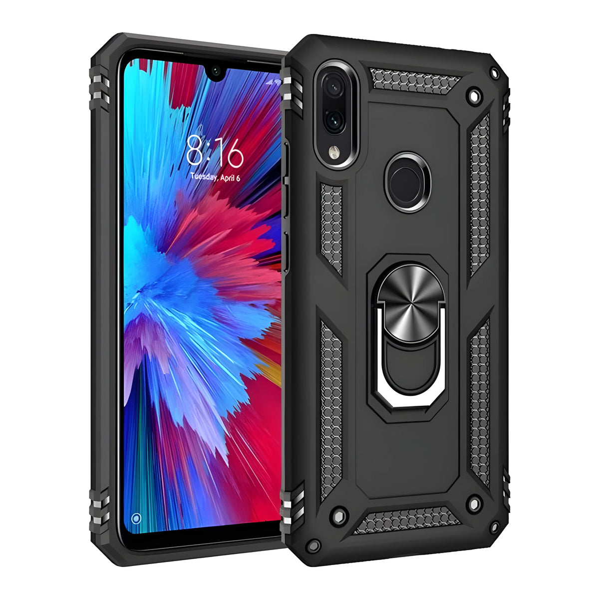 Sergeant car ring bracket mobile phone case in TPU+PC with air bag corners for Huawei P30 series