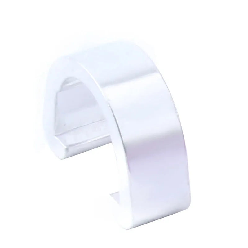 Pack of ten aluminium alloy C-shaped buckles in assorted colours including black, blue, gold, green, pink, purple, red, and silver.