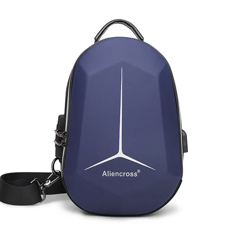 Waterproof Oxford cloth chest bag in 20x10x30cm size with black, blue, brown and rose red colour options