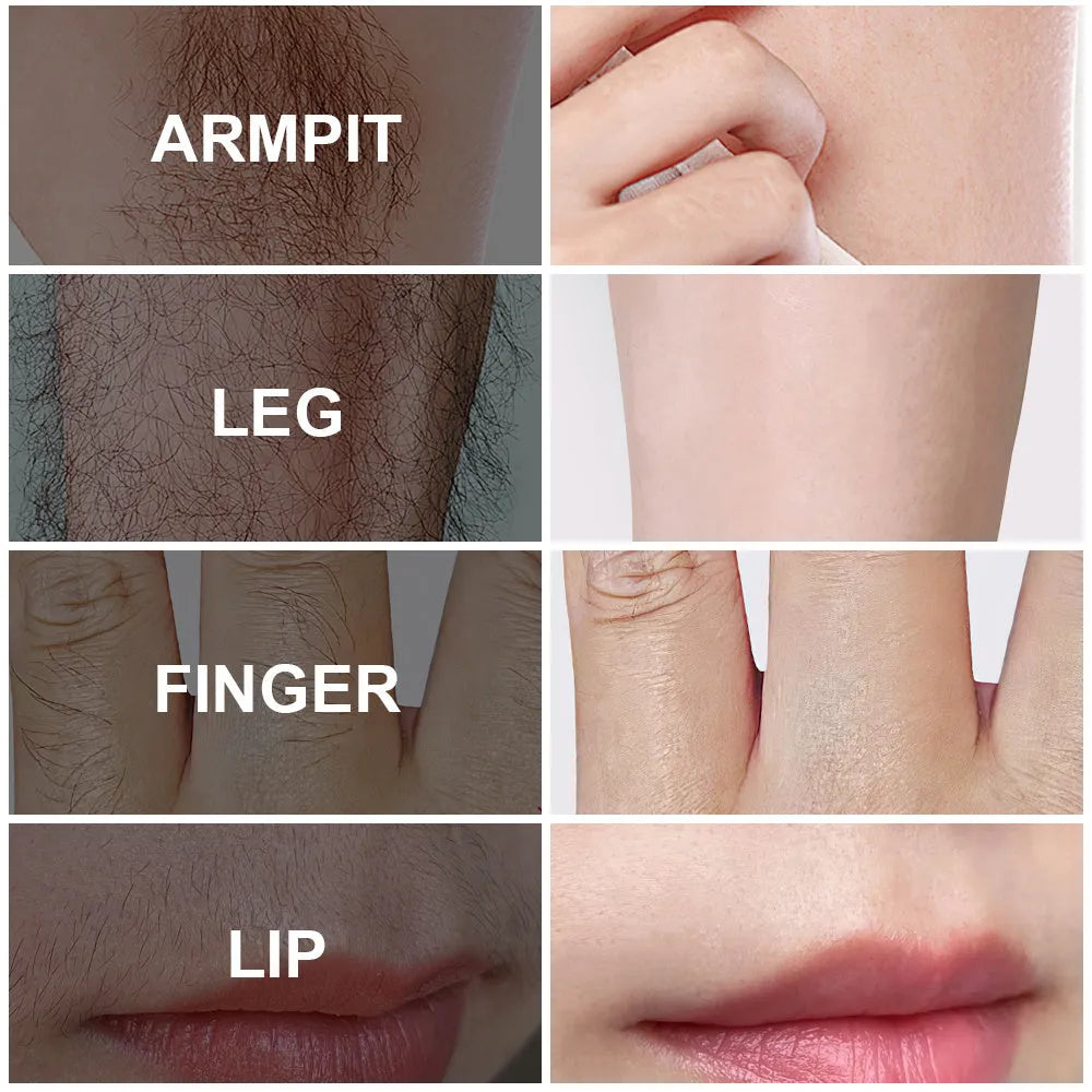 PHOFAY pain-free hair removal cream tube with included applicator scraper tool on white background