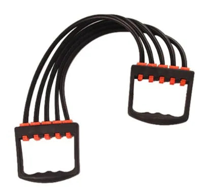 Rubber chest expander for arm muscle training in multiple colour options black blue green red yellow