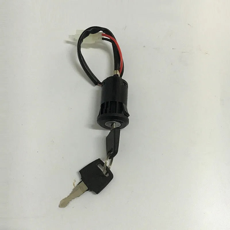 Black universal 2-wire electric door lock ignition switch, 45g, with male head and two buttons