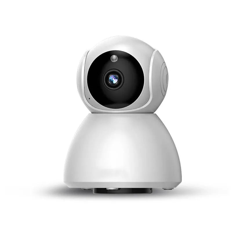 White wireless WiFi dome security camera with 2 megapixel CMOS sensor, supporting 64GB memory card and remote viewing