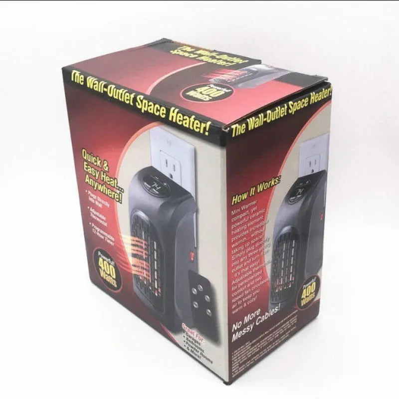 500W mini electric flame heater in flame or wall style with three speed settings for rooms under 20m²