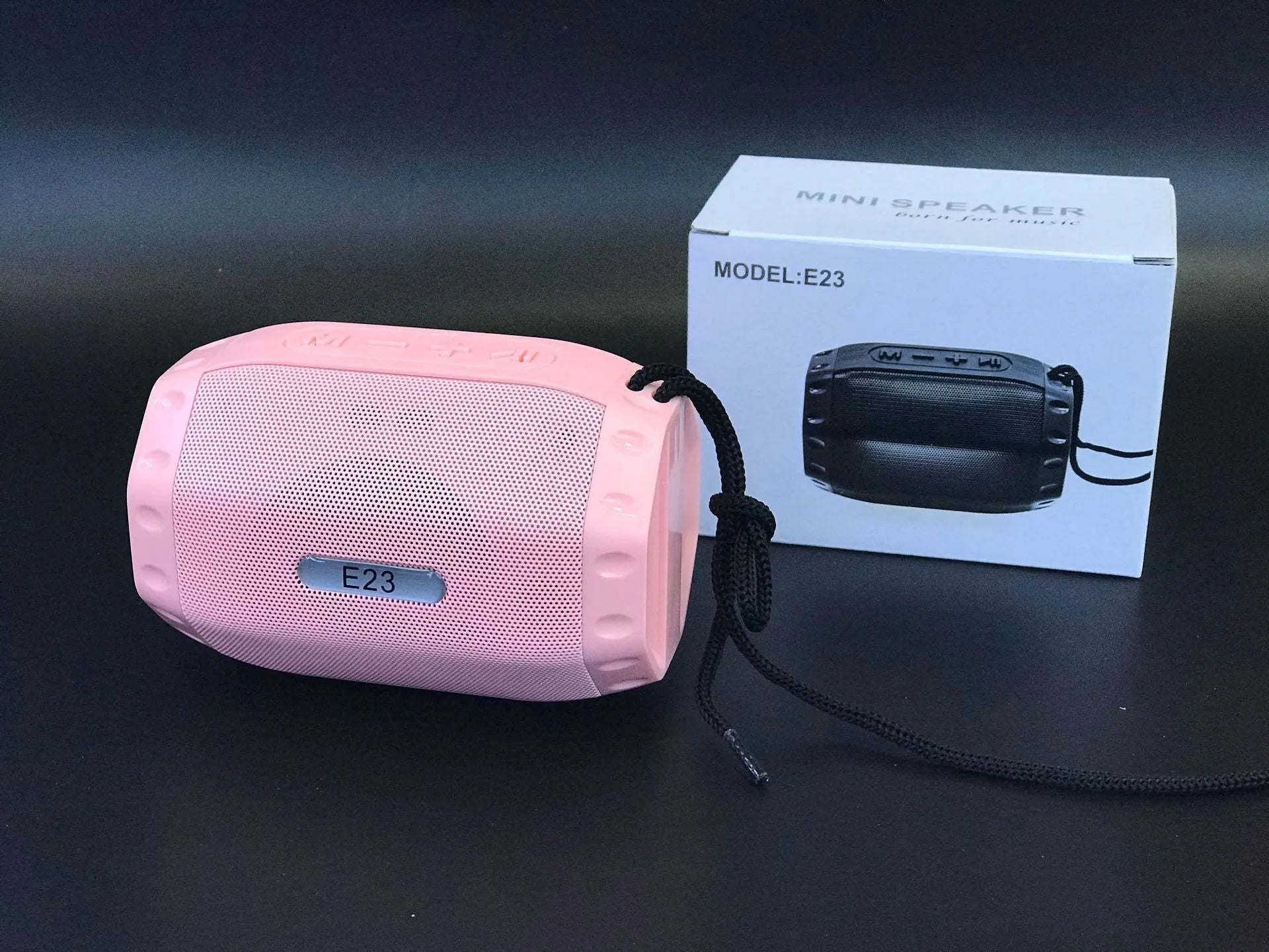 Wireless Bluetooth speaker with USB port in black, blue, pink, or purple colour options