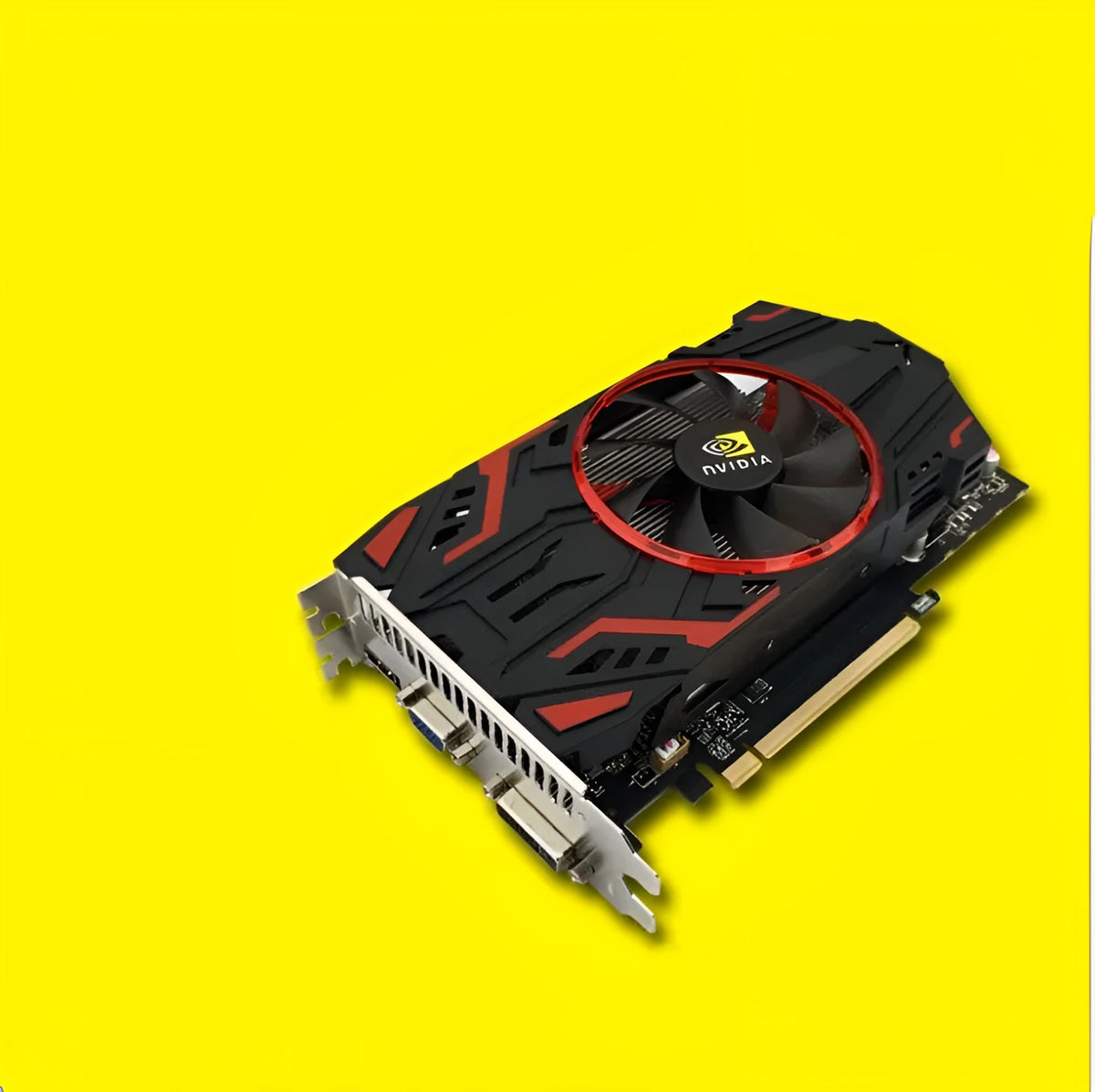 Black Nvidia GTX1050 2GB PCI-E desktop graphics card with HDMI, DVI and VGA outputs
