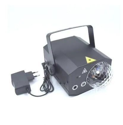 Black or white LED laser magic fan stage lighting equipment with dual laser beams and RGB LEDs