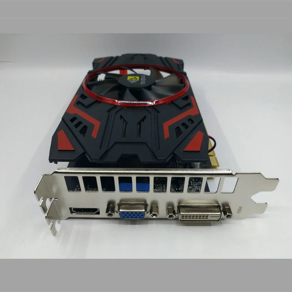 Black Nvidia GTX1050 2GB PCI-E desktop graphics card with HDMI, DVI and VGA outputs