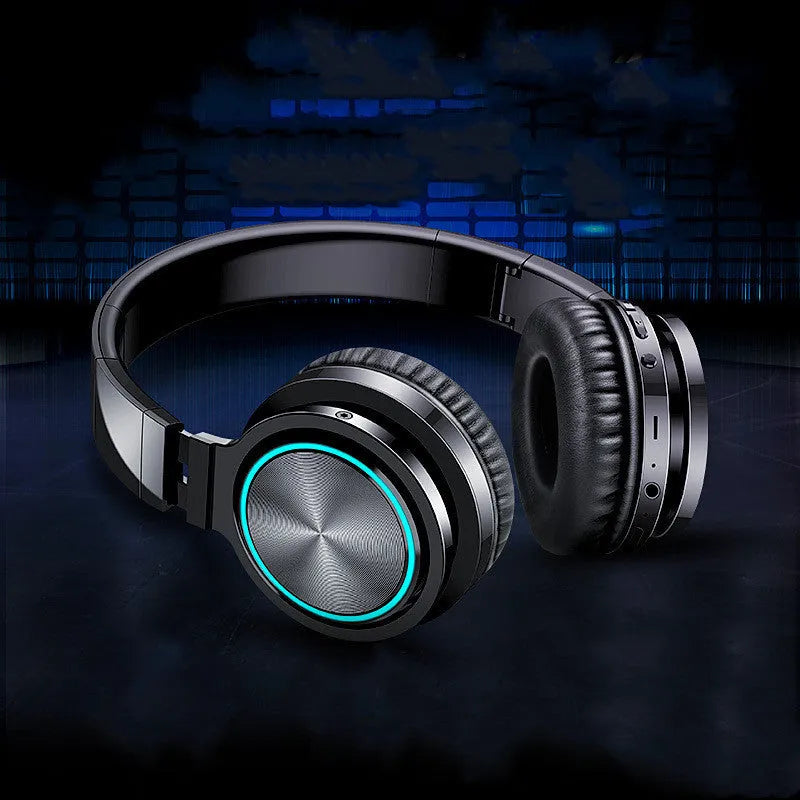 B12 wireless folding headset in black, black and red, or white and grey colour options.