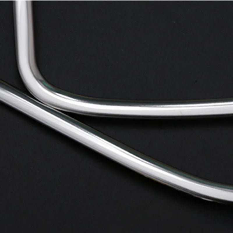Silver 304 stainless steel trim pieces for ROOX40 series car door audio frame, showing two pieces measuring 270 by 200mm.