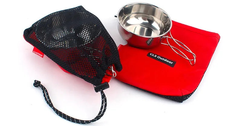 Five Oxford drawstring bags with 200D cloth and mesh in a set for storage and travel