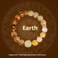 Natural crystal duobao five elements bracelet with round beads, unisex casual style, five colour options