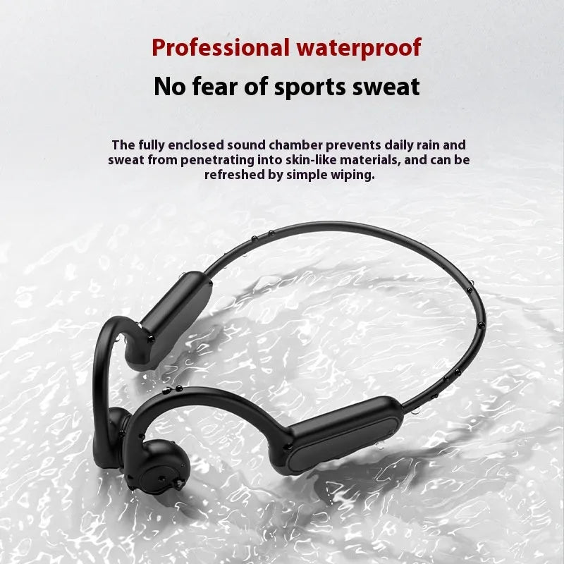 B8 bone conduction wireless Bluetooth headset in black, white or orange, PC ABS head-mounted sports earphones