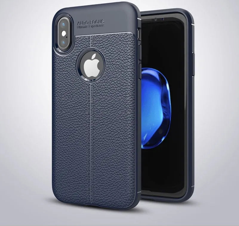 WeFor black PU leather and silicone phone case for OnePlus 6, 5, and 5T models with included screen protector.