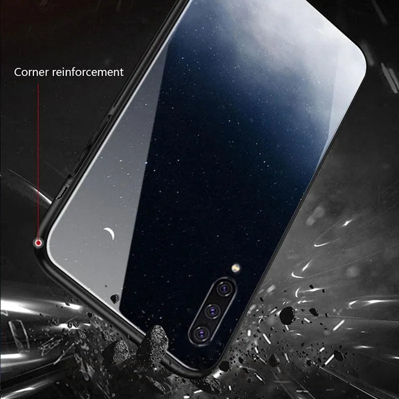 Black silicone phone case for Samsung Galaxy and Apple iPhone models on white background
