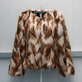 Korean slim-fit women's artificial fur coat in street fashion style with regular sleeves.