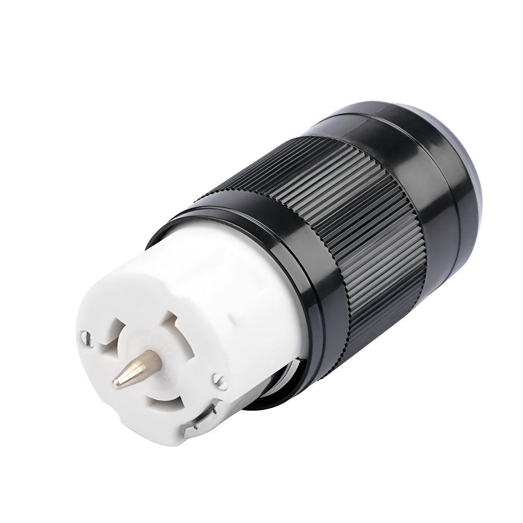 American standard 125V RV power plug with nylon body and rear pull ring in 50AFDC1 tip colour