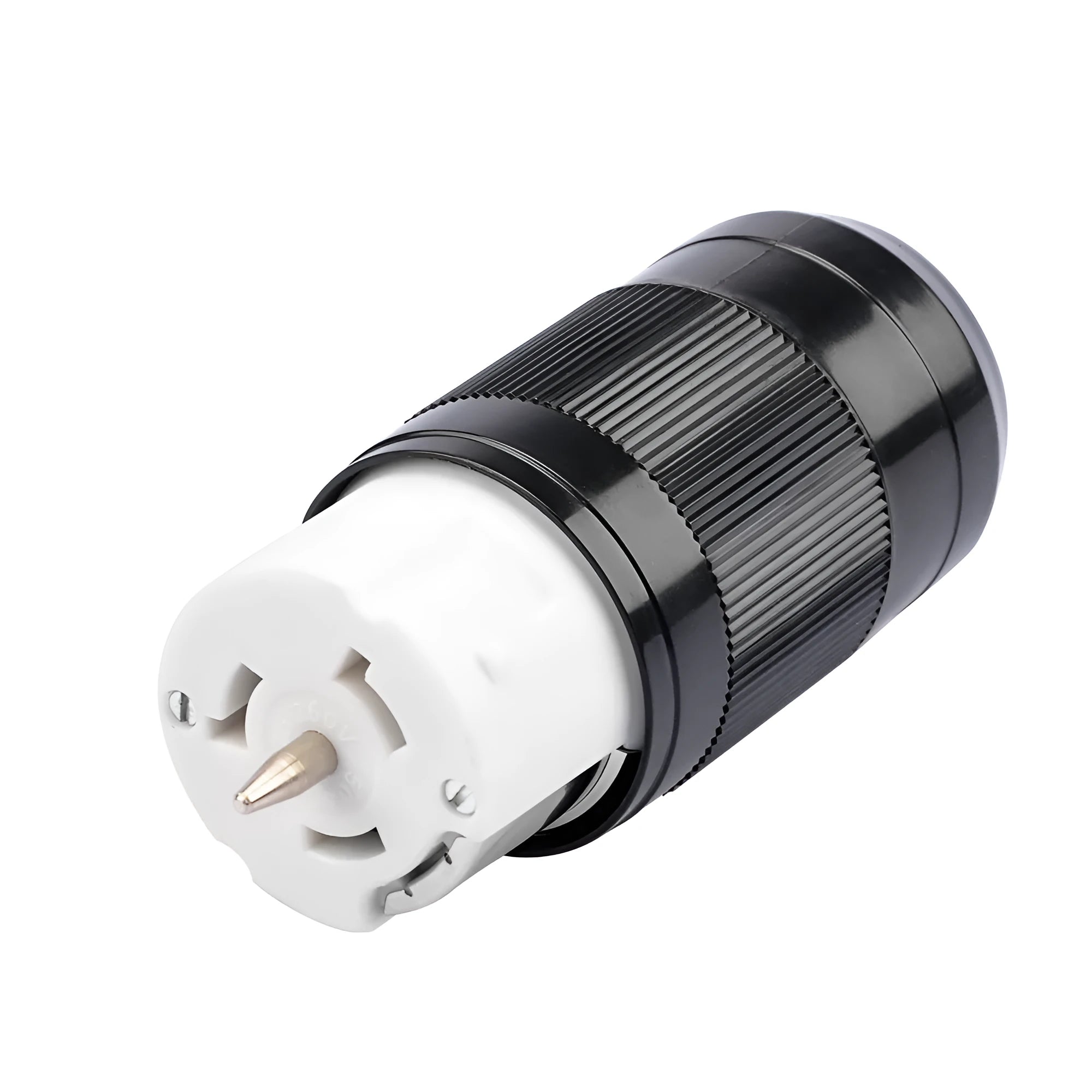 American standard 125V RV power plug with nylon body and rear pull ring in 50AFDC1 tip colour