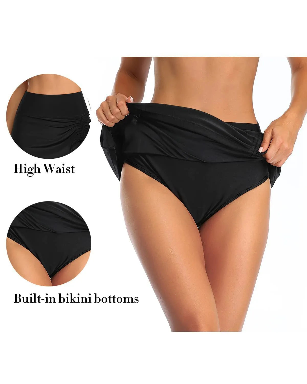 Women's solid colour lace swimming trunks in briefs style with polyester fabric
