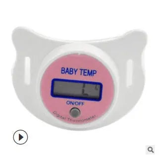 Baby pacifier digital thermometer for infants in blue and pink colour options