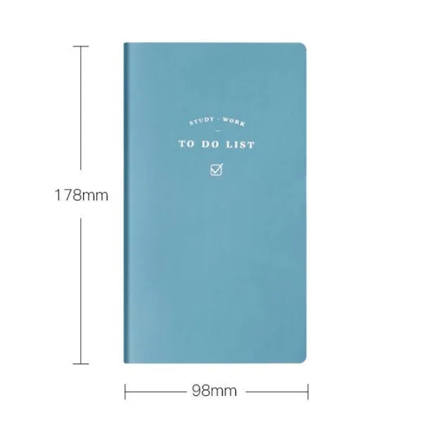 Simple Style A6 notebook with PU cover in four colour options showing 96 pages of eye protection writing paper