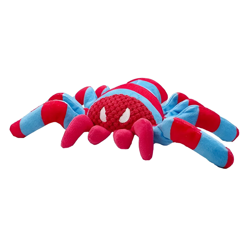Red teddy bear dog toy for medium and large breed puppies on a neutral background.