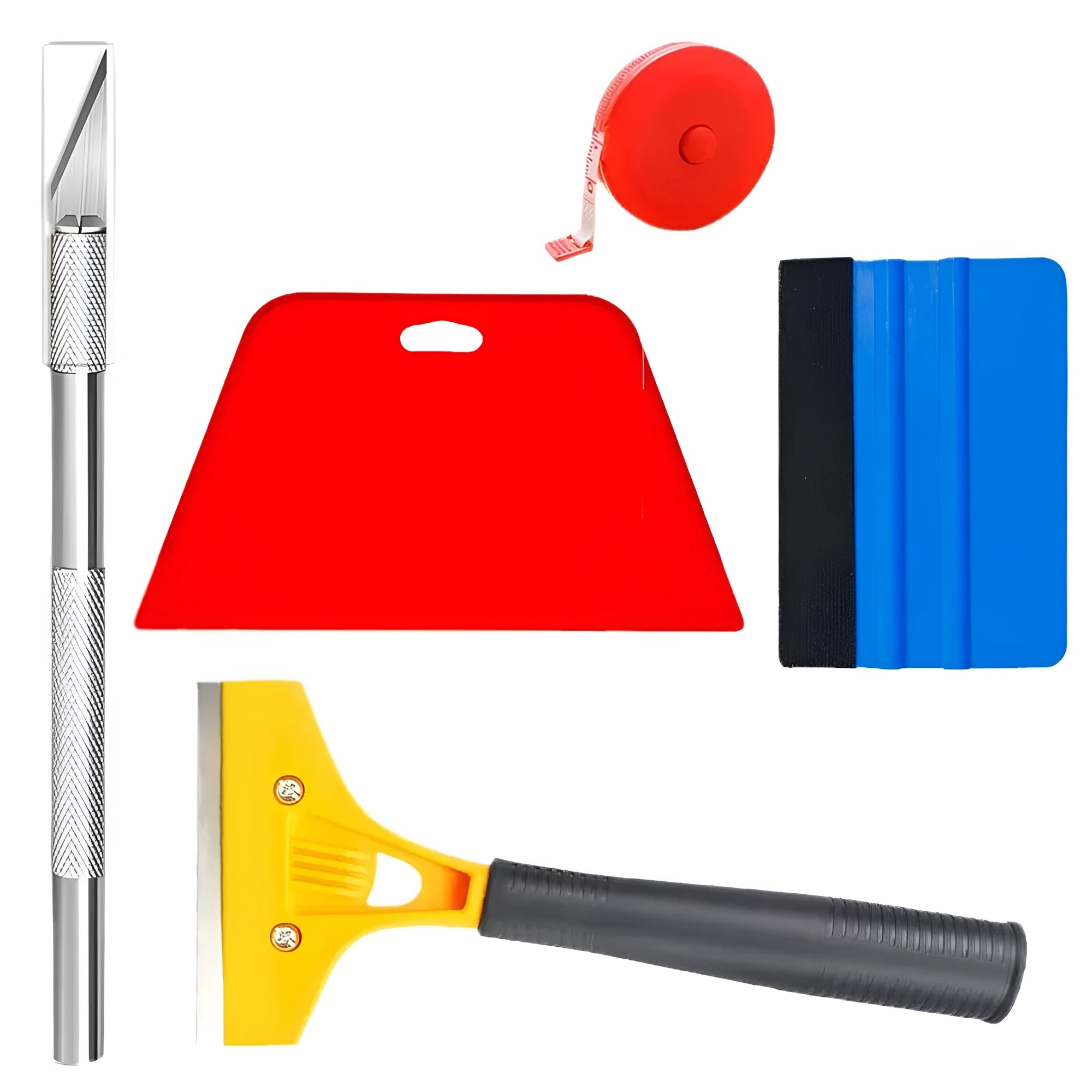 10-piece plastic car film smoothing tool set with squeegee and Teflon blade