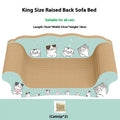 Cat sofa bed with integrated scratching board, wear-resistant surface, shown in cat sofa bed design