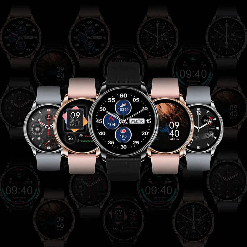 Smart couple watch with round screen, silicone strap, aluminium alloy case, and 29-35mm dial