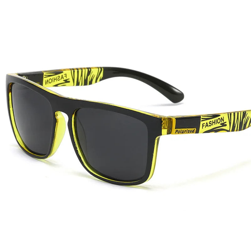 Elastic paint polarised sunglasses UV400 square plastic frame for cycling and driving, retro style