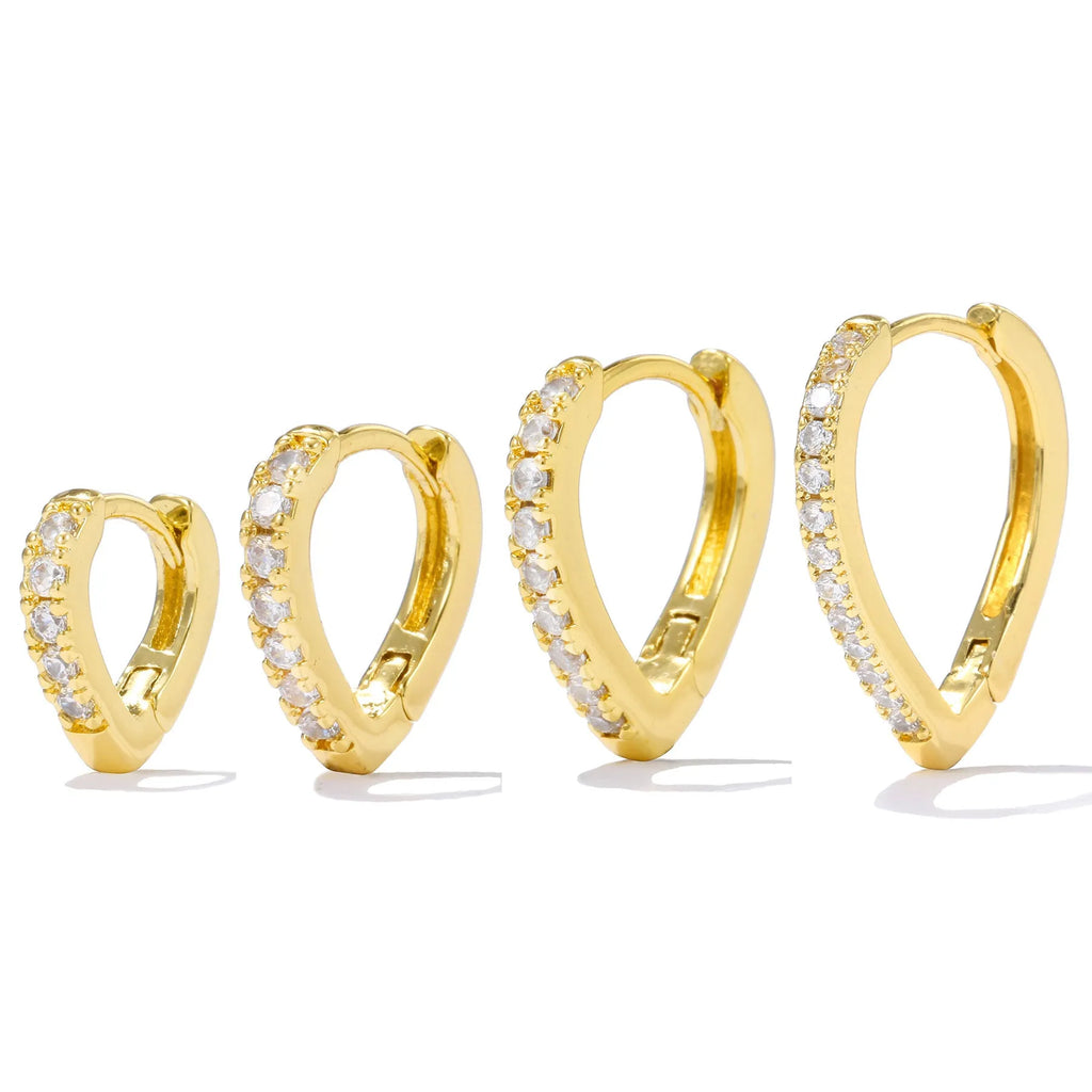 Gold geometric heart-shaped copper clip-on earring for women.