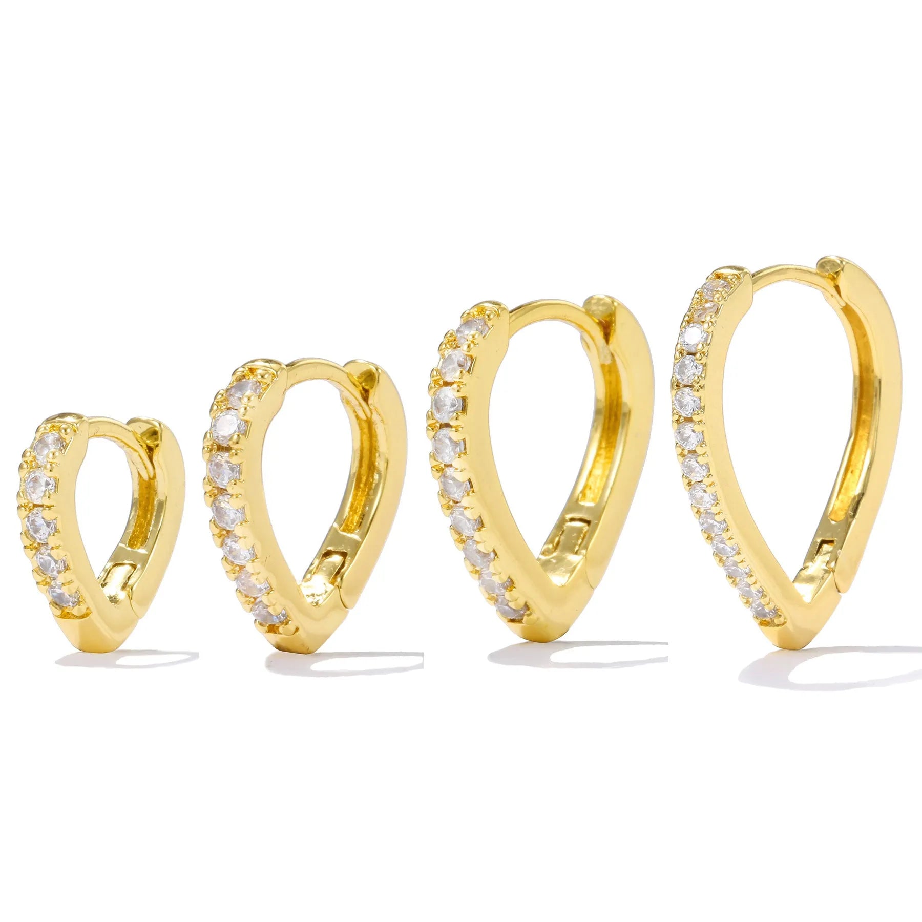 Gold geometric heart-shaped copper clip-on earring for women.
