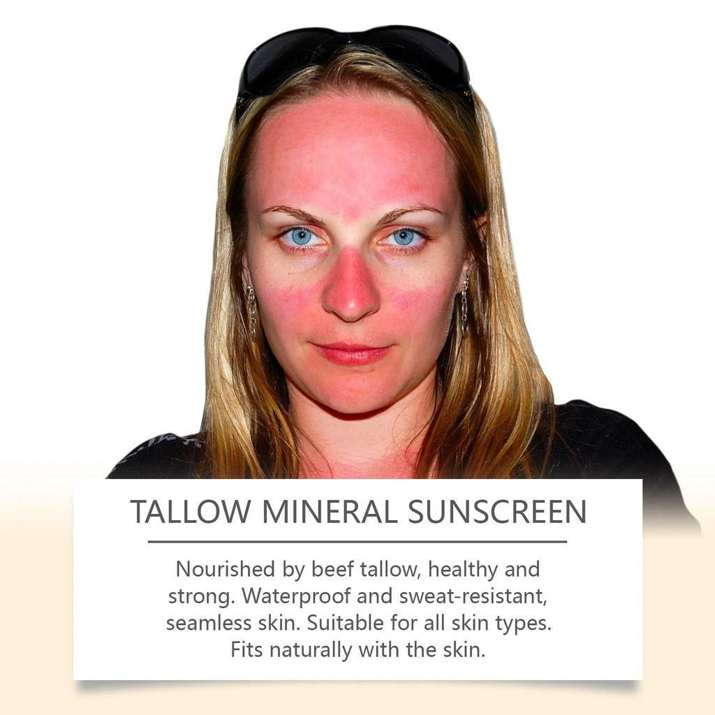 60g tube of cow fat moisturising sunscreen for facial UV protection with mineral filters.