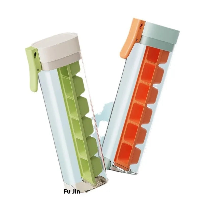 Food-grade PET ice cube tray with press release mechanism in Maldives blue or pearl white colour