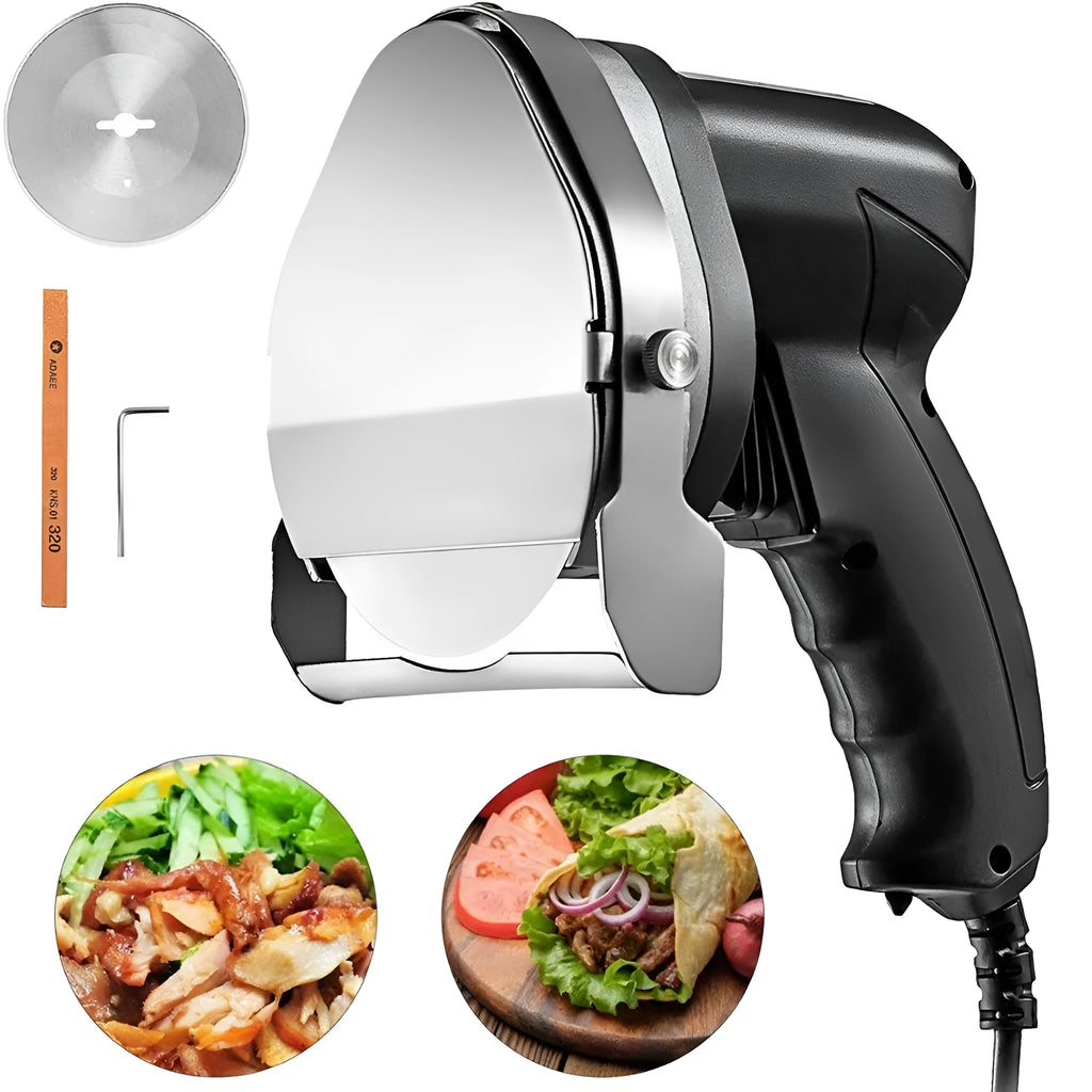 Black KS-100E electric meat cleaver machine with dimensions 200x240x290mm for mincing.