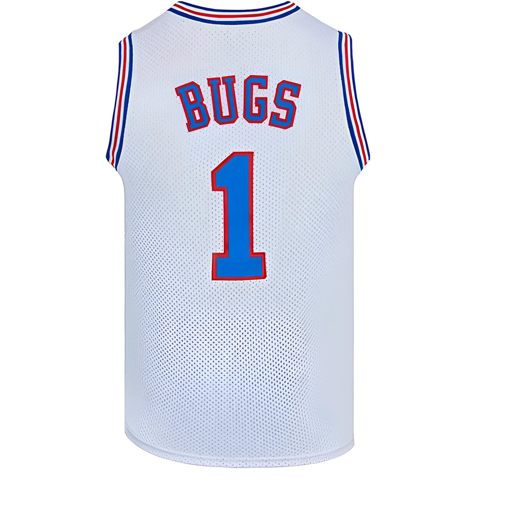 Space Movie embroidery retro basketball tank top in black colour option front view
