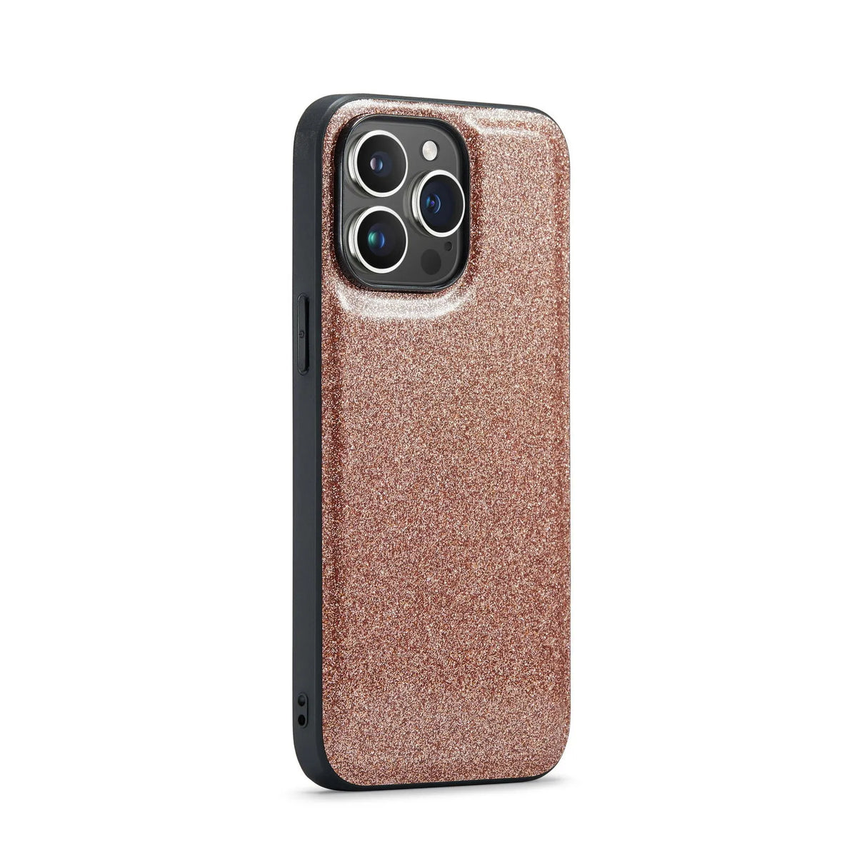 Glitter wallet magnetic phone case in combination black for iPhone with card slot