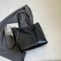 Large capacity women's tote bag in oil leather PU finish with double zipper, available in multiple colours