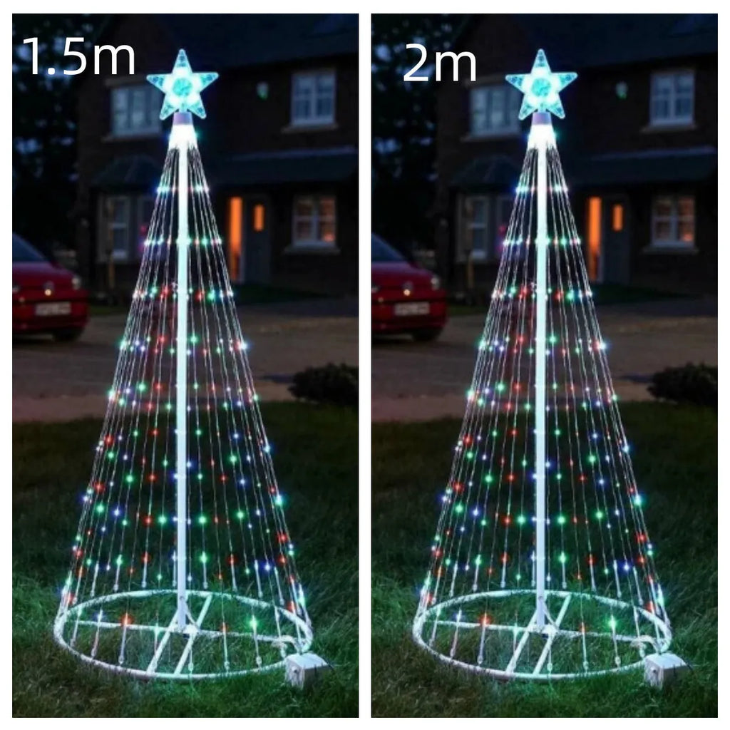 Multi-colour LED animated outdoor Christmas tree lights for garden decoration
