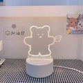 Cartoon bear shaped LED night light with acrylic cover and plastic base, sitting bear style
